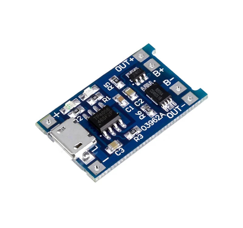 TP4056 1A Li-Ion Battery Charging Board Micro USB with Current Protection TP4056 1A Li-Ion Battery Charging Board Micro USB with Current Protection